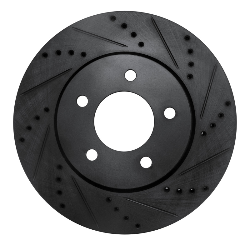 Chrysler Pacifica Brake Rotor (1) - Front Right - R1 Concepts - Drilled & Slotted - Black - `04-`08